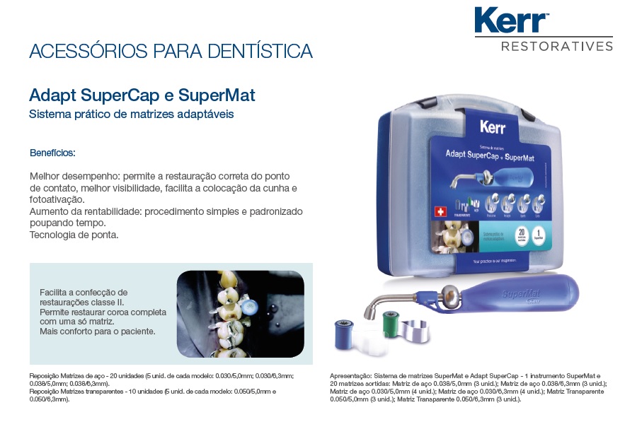Infográfico do produto Kit Matriz Adapt Supercap e Supermat Infográfico do produto Kit Matriz Adapt Supercap e Supermat